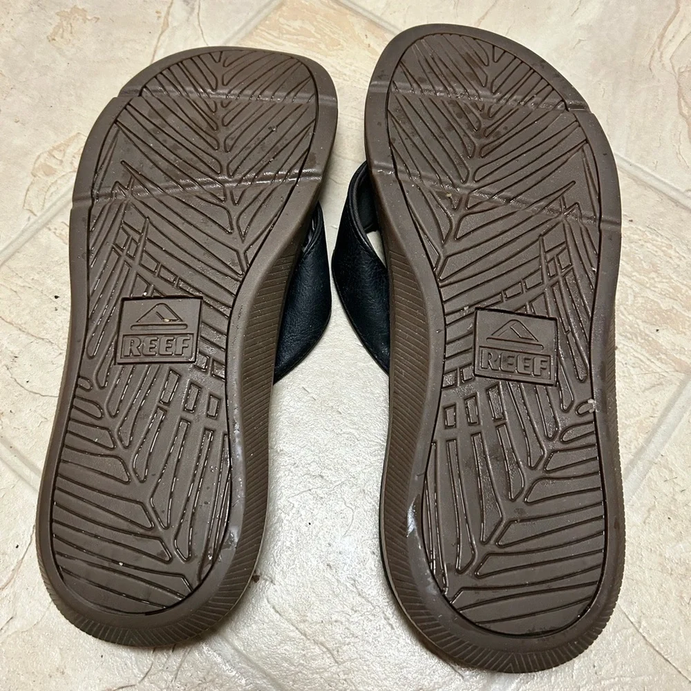 Reef Santa Ana Flip Flops Sandals Sz 12 Black